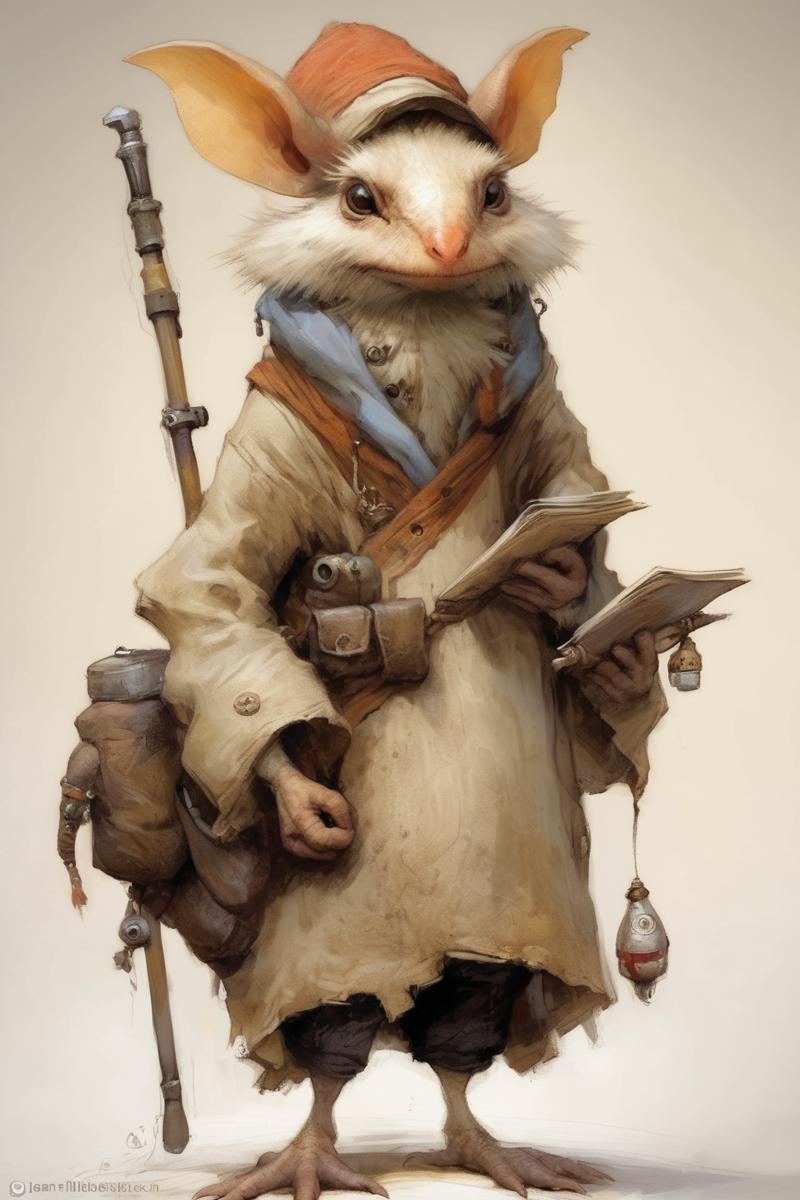 00519-572476391-_lora_Jean-Baptiste Monge Style_1_Jean-Baptiste Monge Style - full body animal-human hybrid, character by Jean-Baptiste Monge an.png